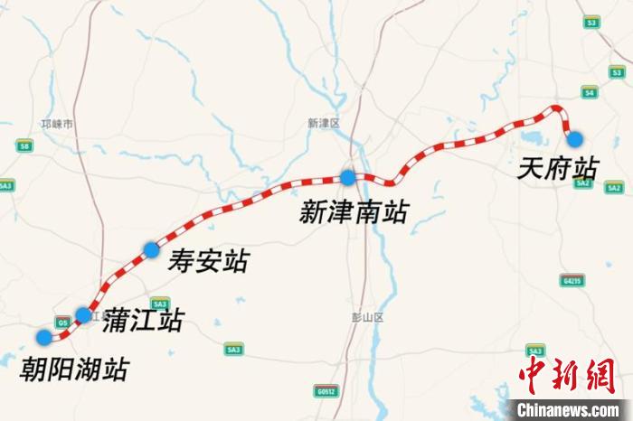 成都鐵路樞紐天府至朝陽湖段線路圖。　國鐵集團(tuán)供圖