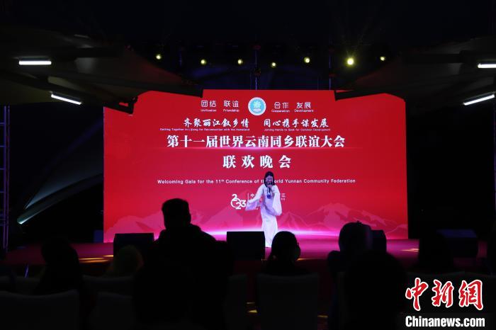 圖為第十一屆世界云南同鄉(xiāng)聯(lián)誼大會舉辦聯(lián)歡晚會?！〈抻澜?攝