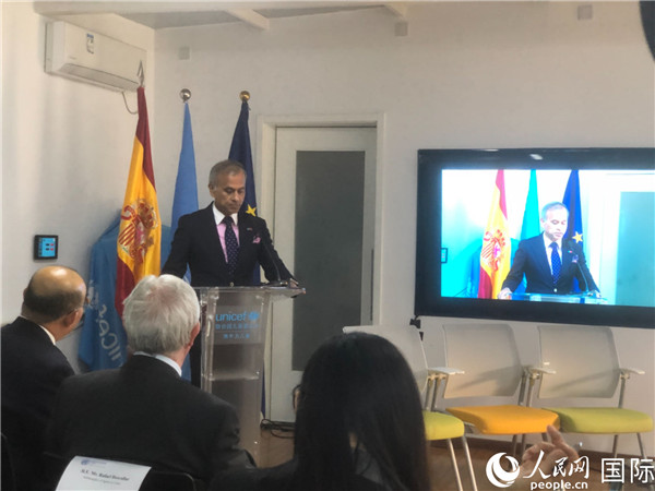 聯(lián)合國駐華協(xié)調(diào)員常啟德在研討會上致辭。 人民網(wǎng)記者 趙健攝