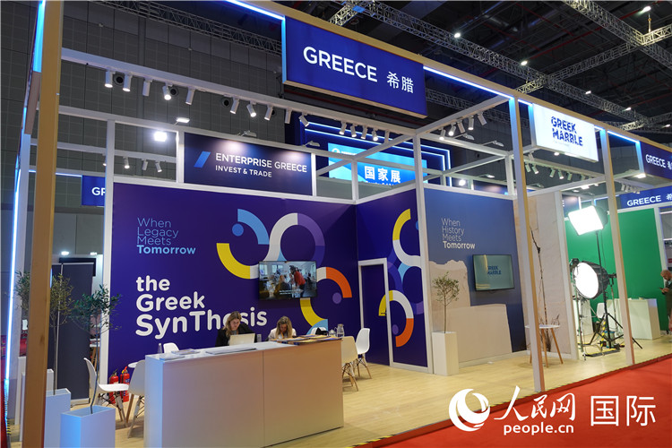 11月7日，國家會展中心（上海）希臘館。人民網(wǎng) 殷韜攝
