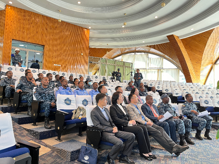 圖為埃塞俄比亞聯(lián)邦警察中文培訓班開班儀式現(xiàn)場。亞的斯亞貝巴大學孔子學院供圖