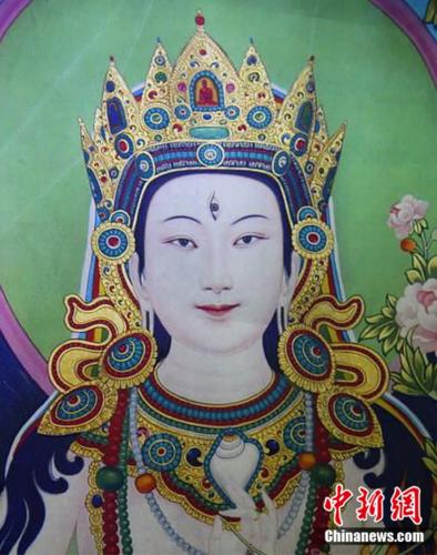 安多強(qiáng)巴繪制的《度母》唐卡。<a target='_blank' href='/'><p  align=