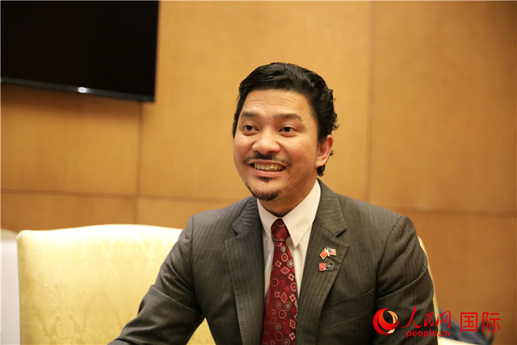 馬來西亞駐華大使館教育參贊沙烈胡丁在2024中國-東盟教育交流周期間接受人民網(wǎng)專訪。人民網(wǎng) 王婧攝