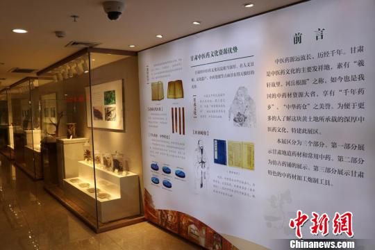 圖為甘肅中醫(yī)藥大學(xué)附屬醫(yī)院甘肅省道地藥材展區(qū)。甘肅中醫(yī)藥大學(xué)附屬醫(yī)院供圖
