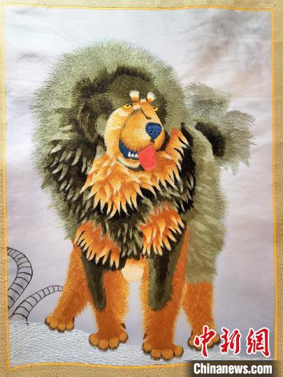 圖為藏繡作品。　祁增蓓 攝