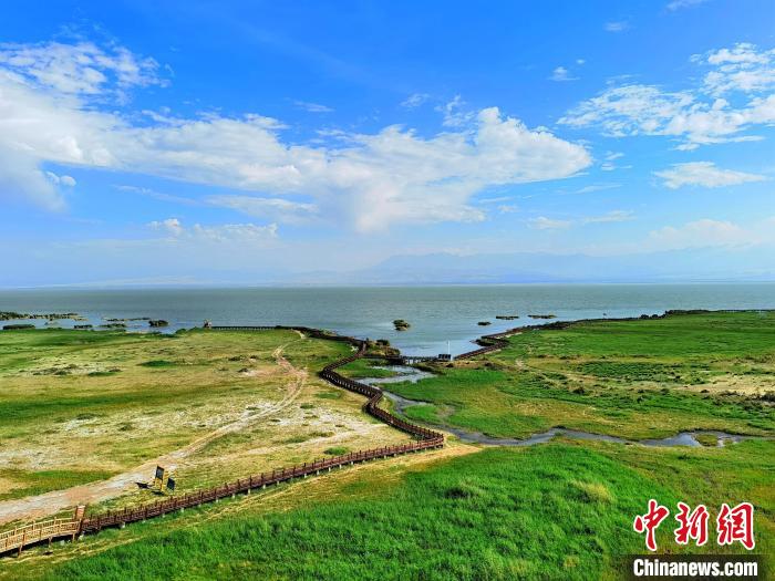 圖為航拍都蘭湖國家濕地公園?！∑钤鲚?攝