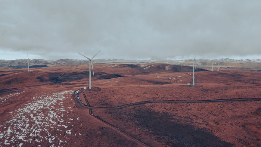 西藏自治區(qū)那曲市色尼區(qū)100兆瓦風(fēng)電。趙清鵬攝